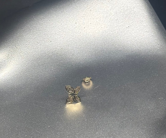 14K Gold Filigree Butterfly Stud Earrings
