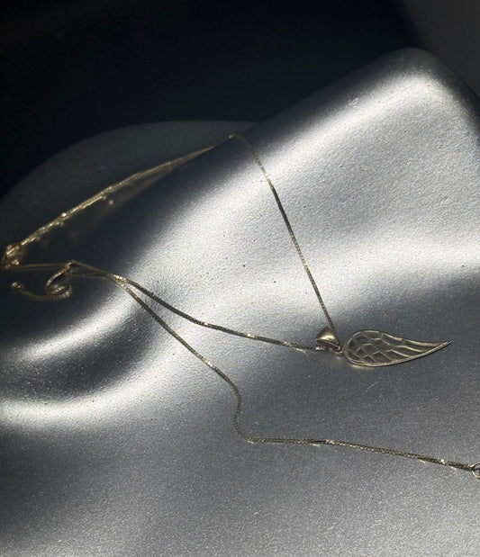 14K Gold Angel Wing Necklace