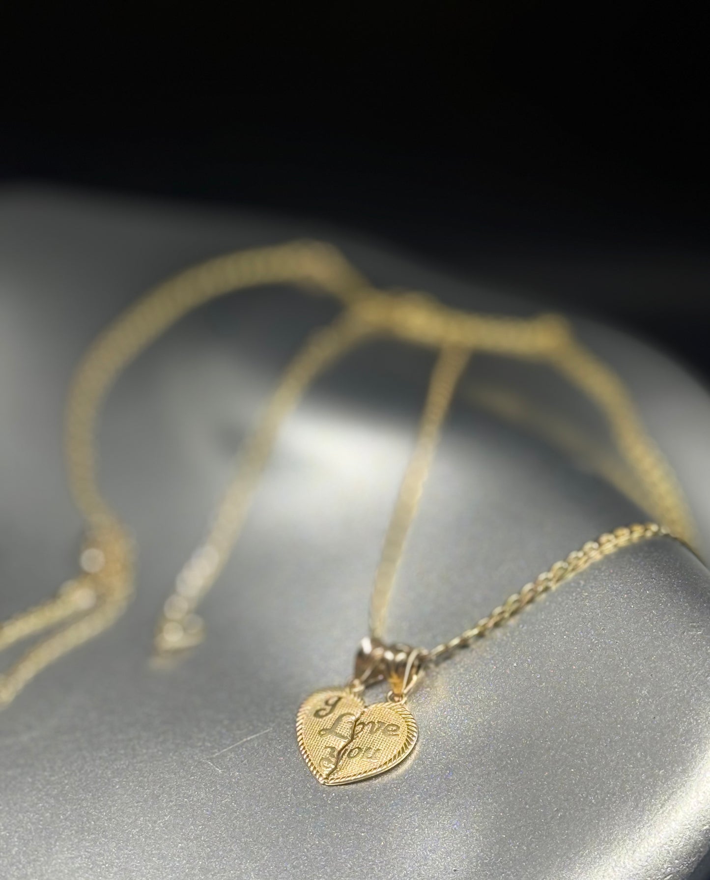 14K Gold “I Love You” Heart Pendant Necklace