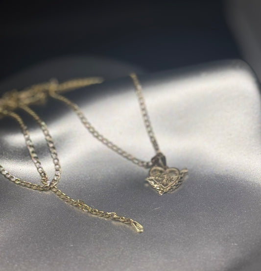 14K Gold “I Love You” Heart Pendant Necklace