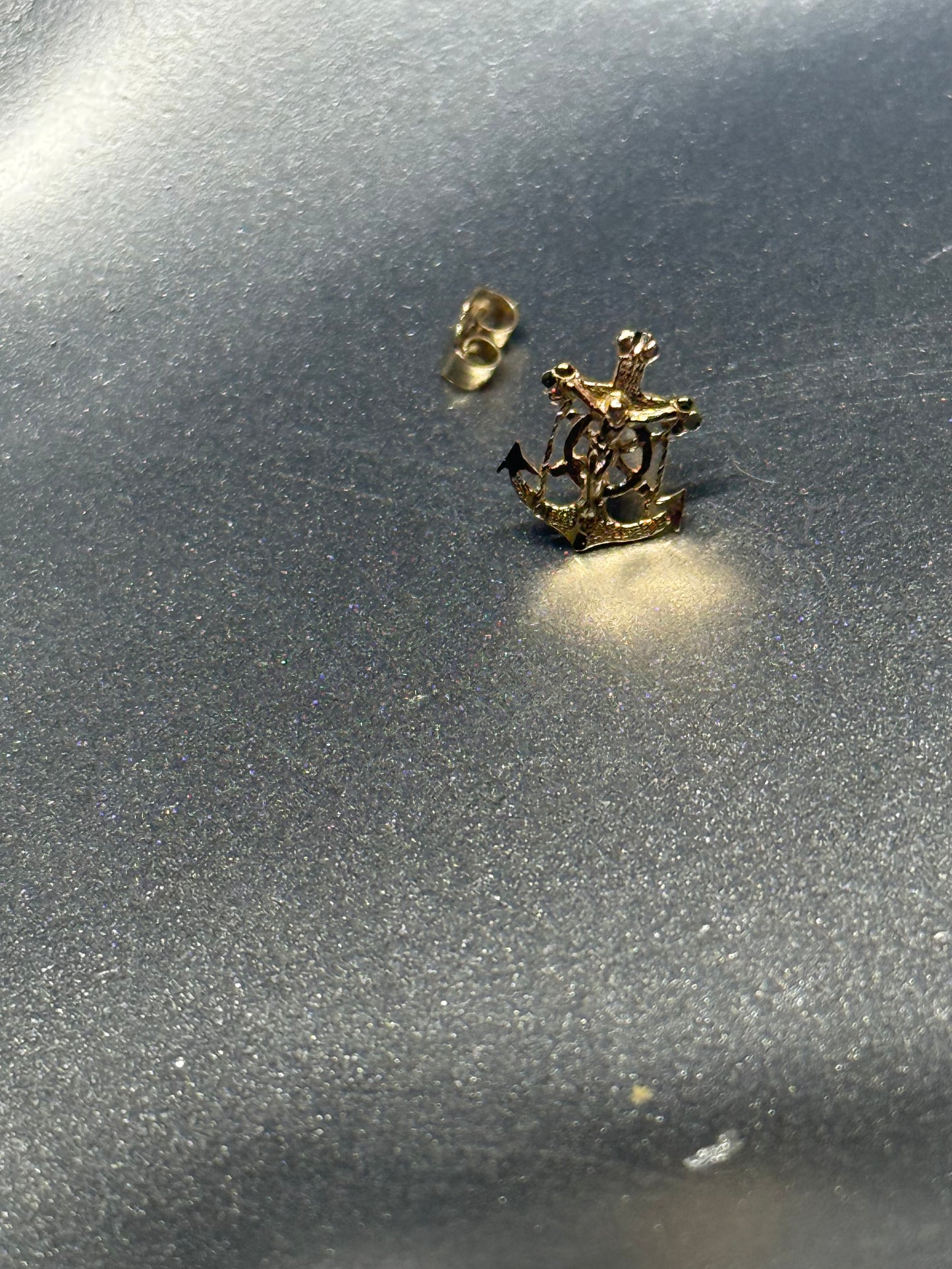 14K Mini Anchor Earrings – Strength & Serenity in Gold