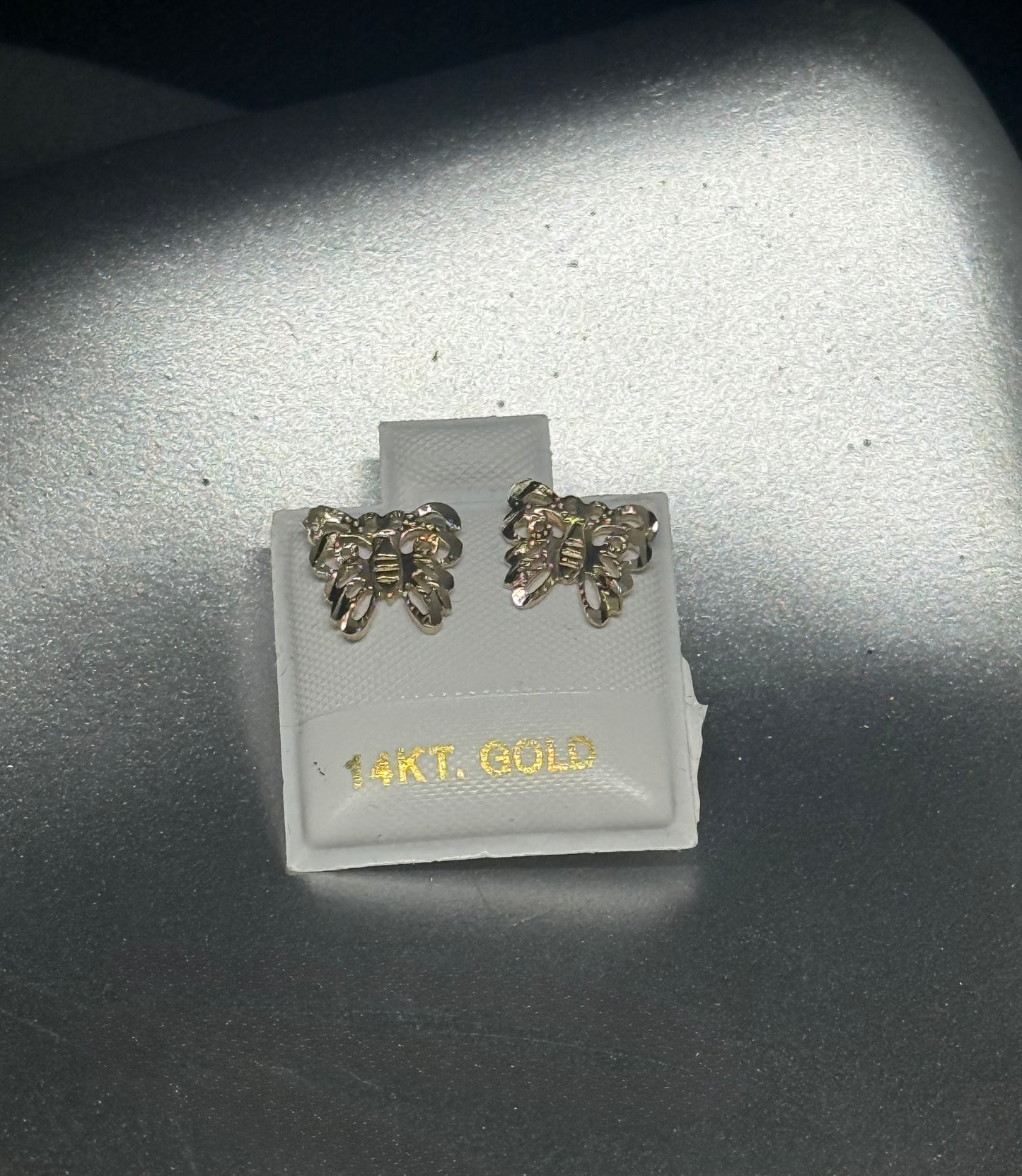 14K Butterfly Studs — “New Beginnings”