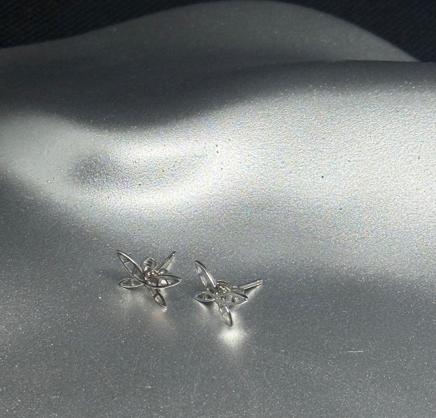 Silver Outline Butterfly Studs