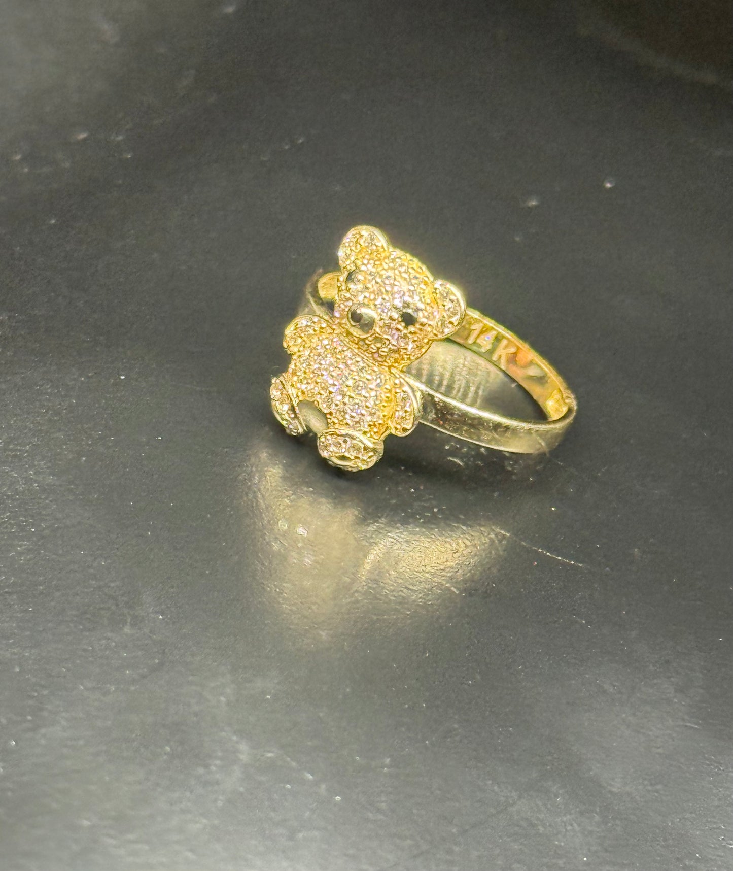 14K Gold Teddy Bear Ring