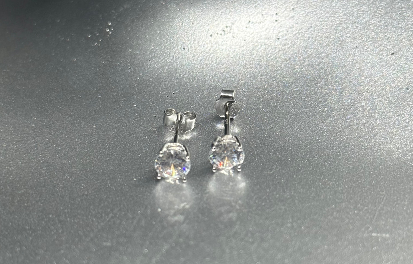 Sterling Silver Classic CZ Stud Earrings