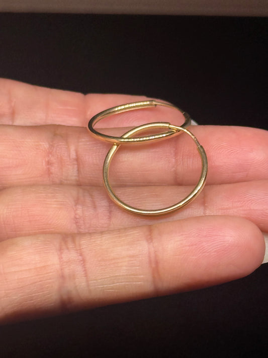 14K Classic Gold Hoop Earrings