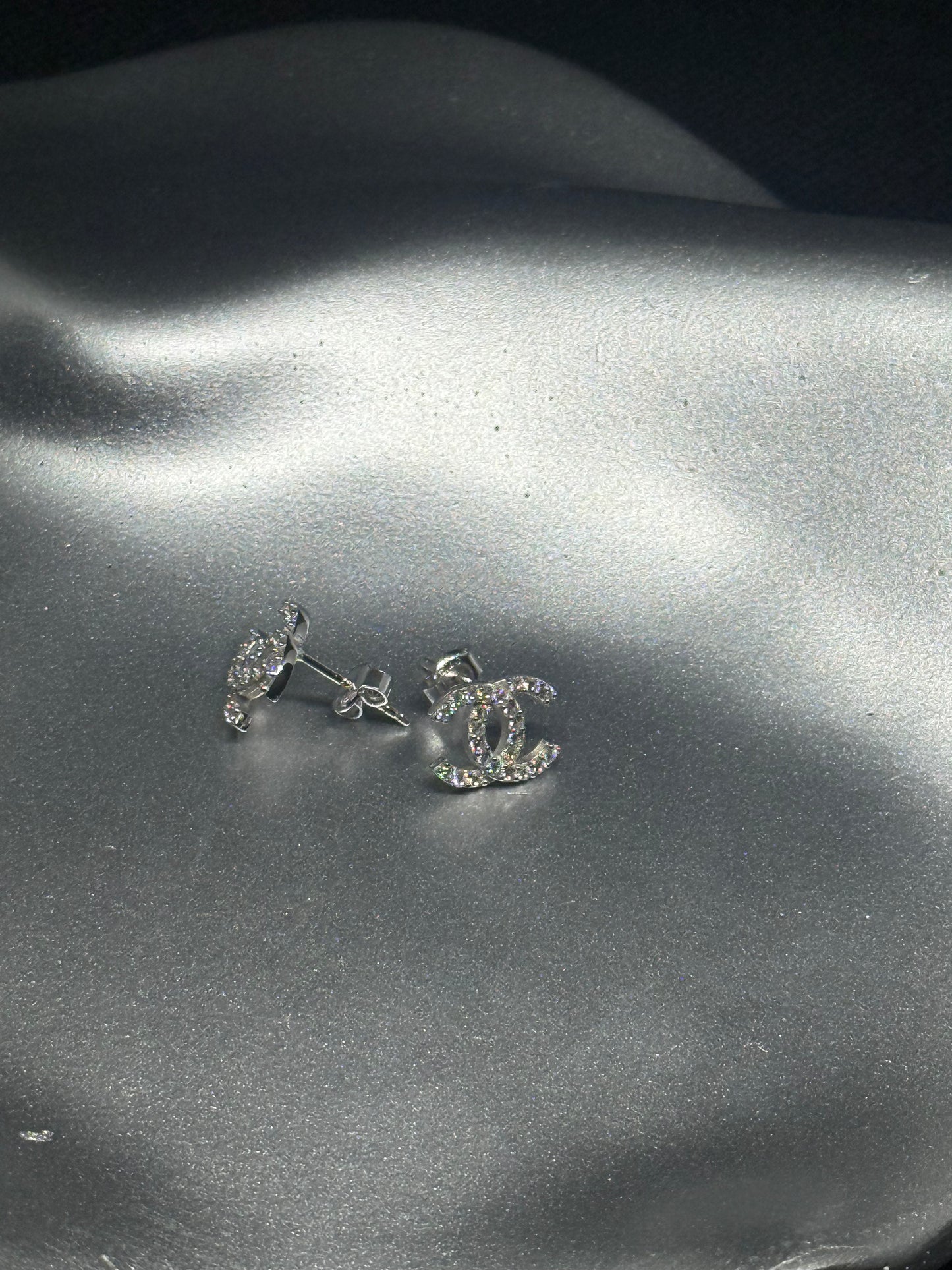 Silver Double-C Style Earrings