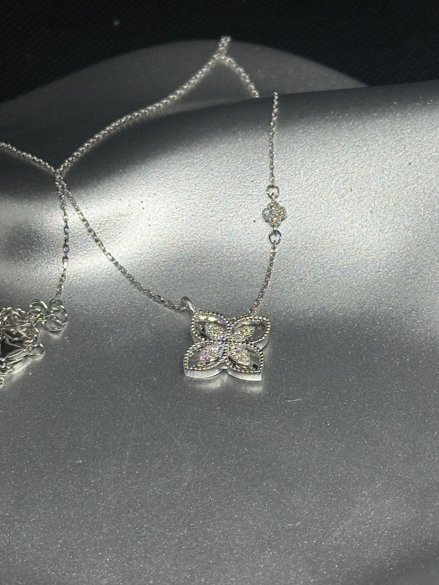 Sterling Silver Pavé Butterfly Necklace