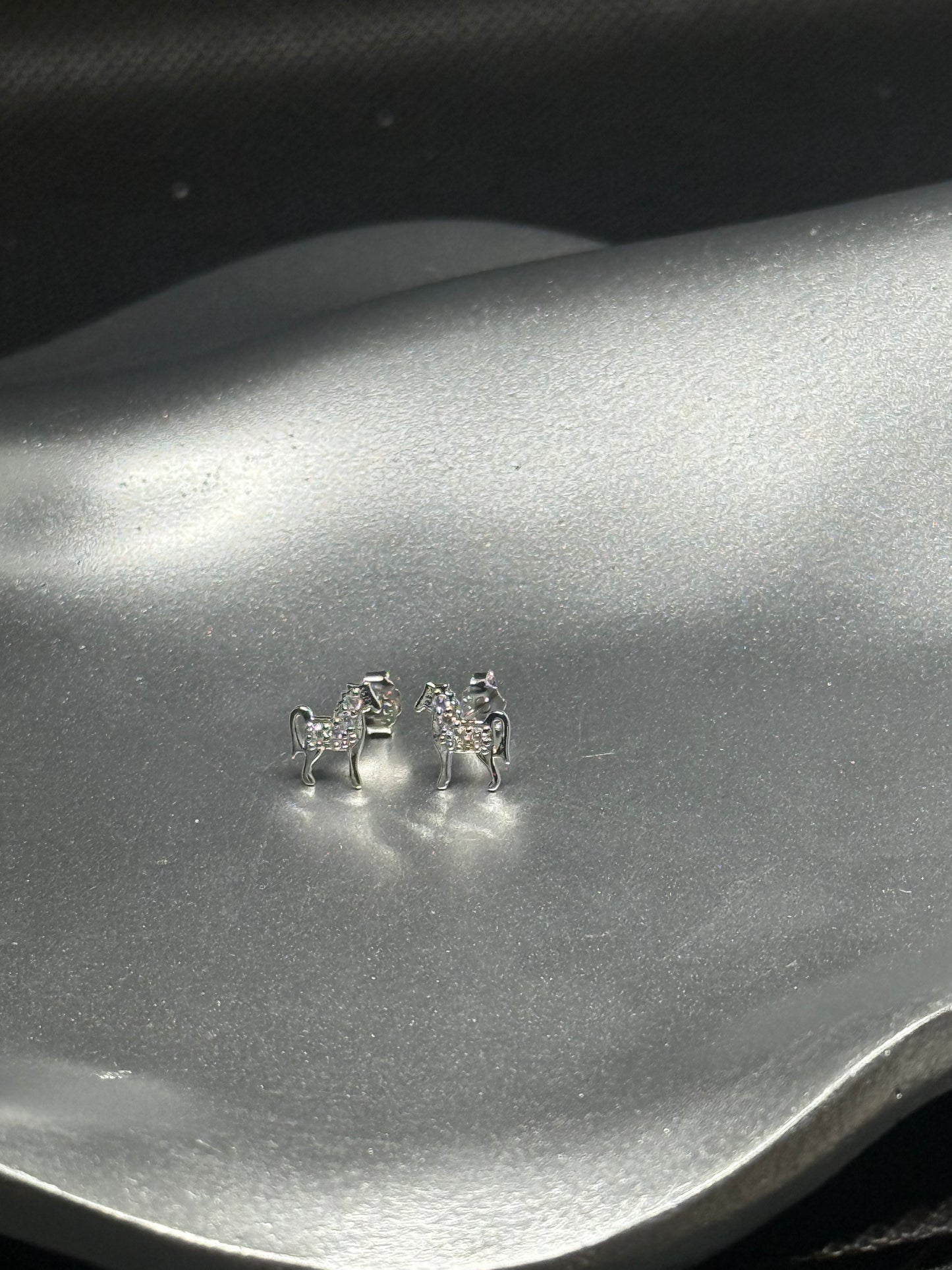 Sterling Silver Horse Stud Earrings