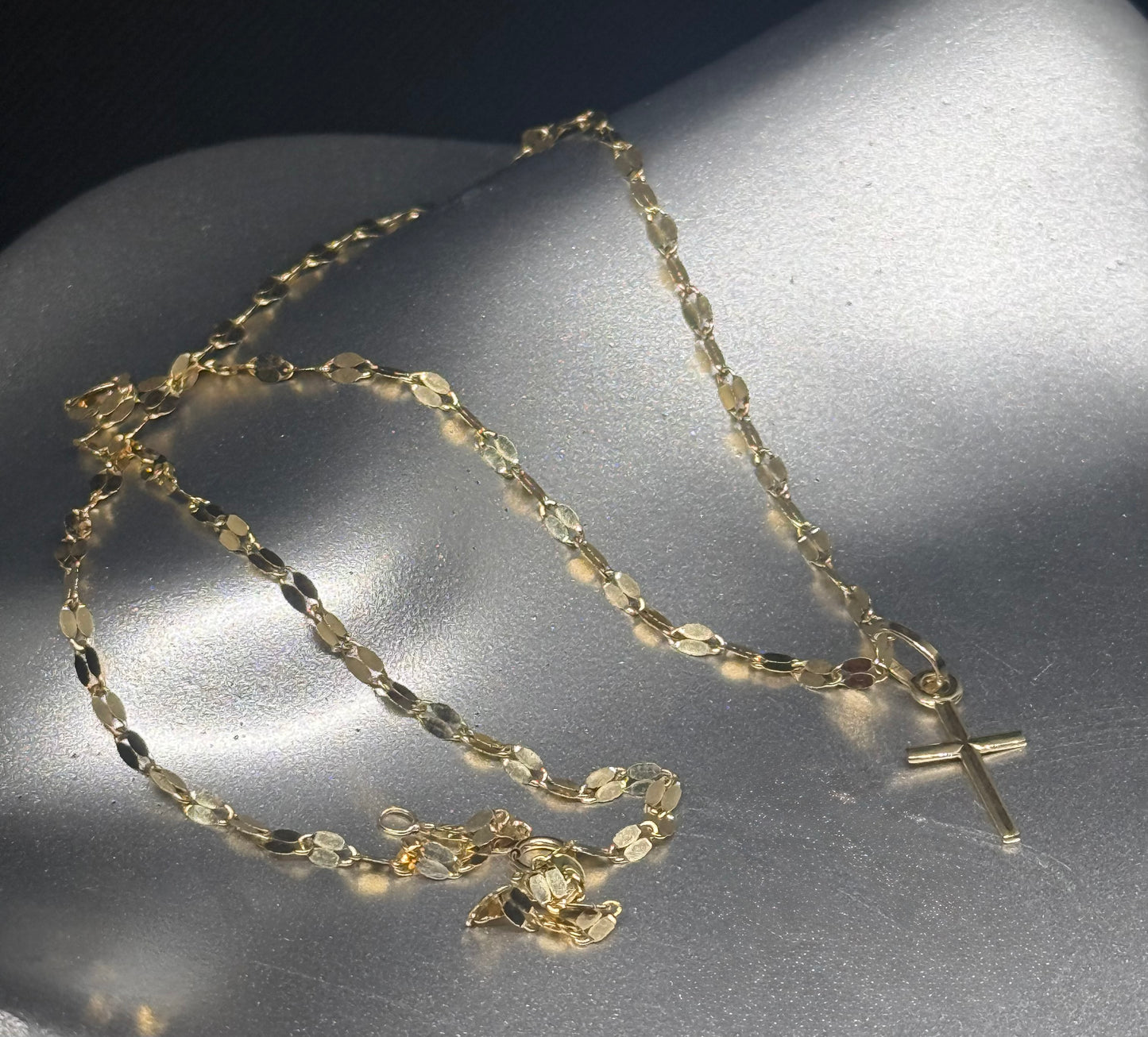 14K Gold Mini Cross Pendant Necklace