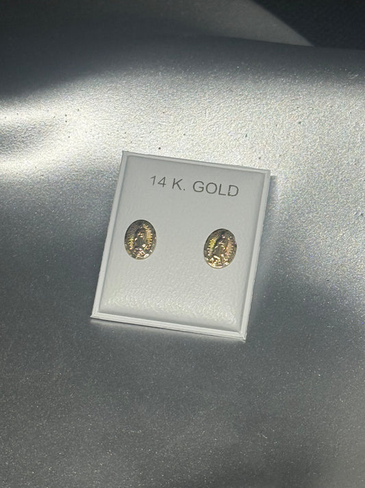 14K Gold Virgen Earrings