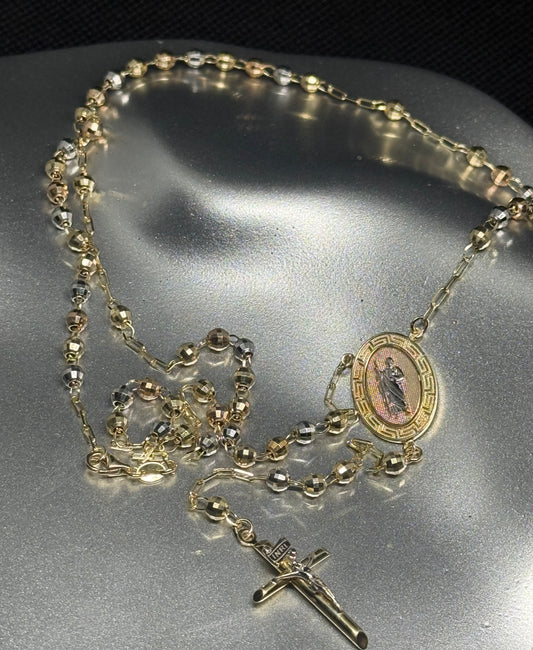 14K Gold Rosary Necklace