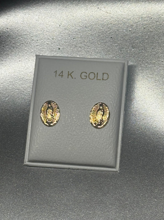 14K Gold Virgen Earrings