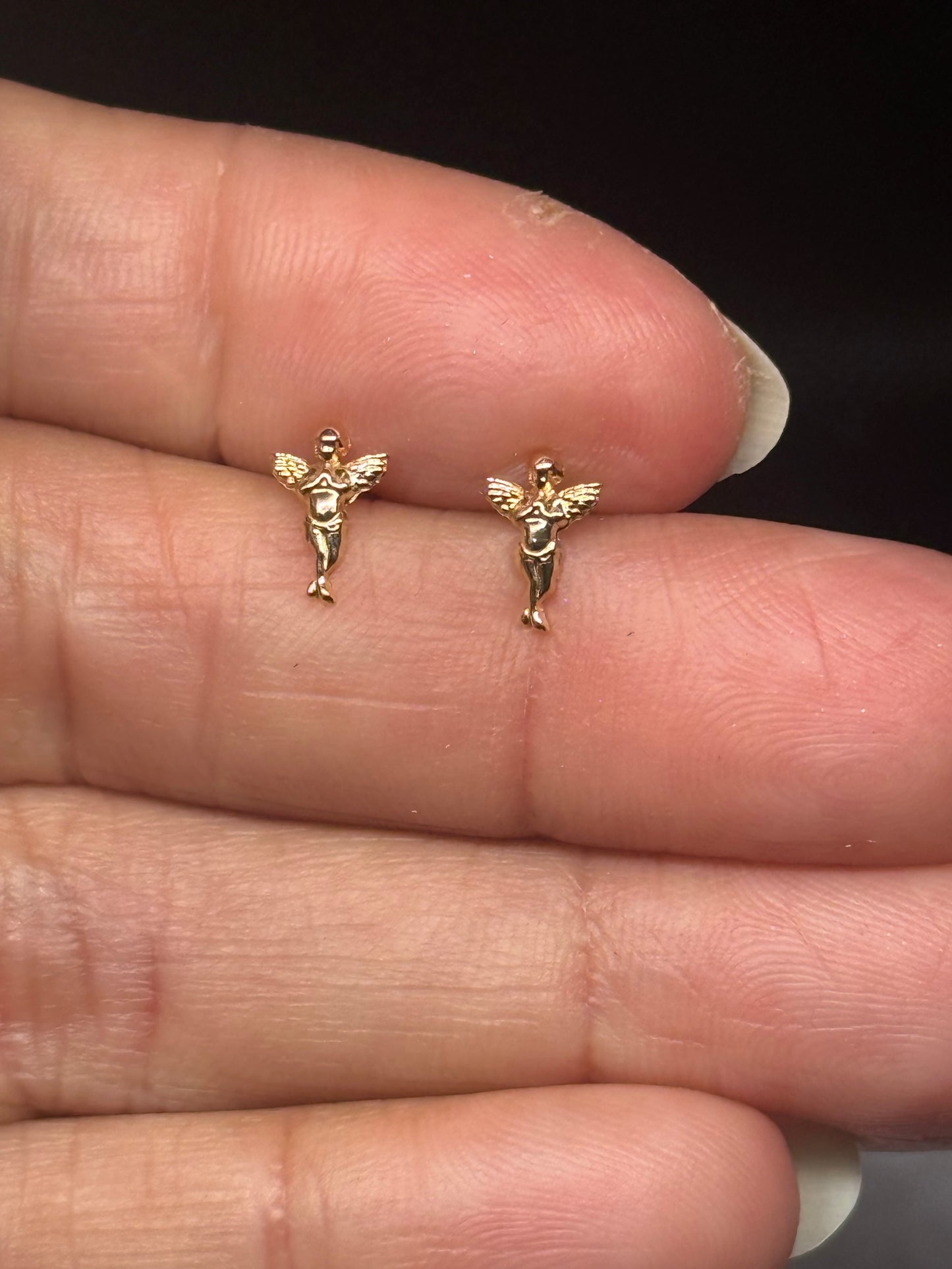 14K Gold Angel Studs – Protection, Purpose & Light