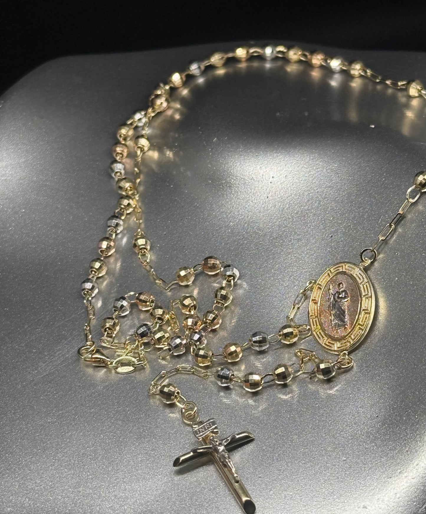 14K Gold Rosary Necklace