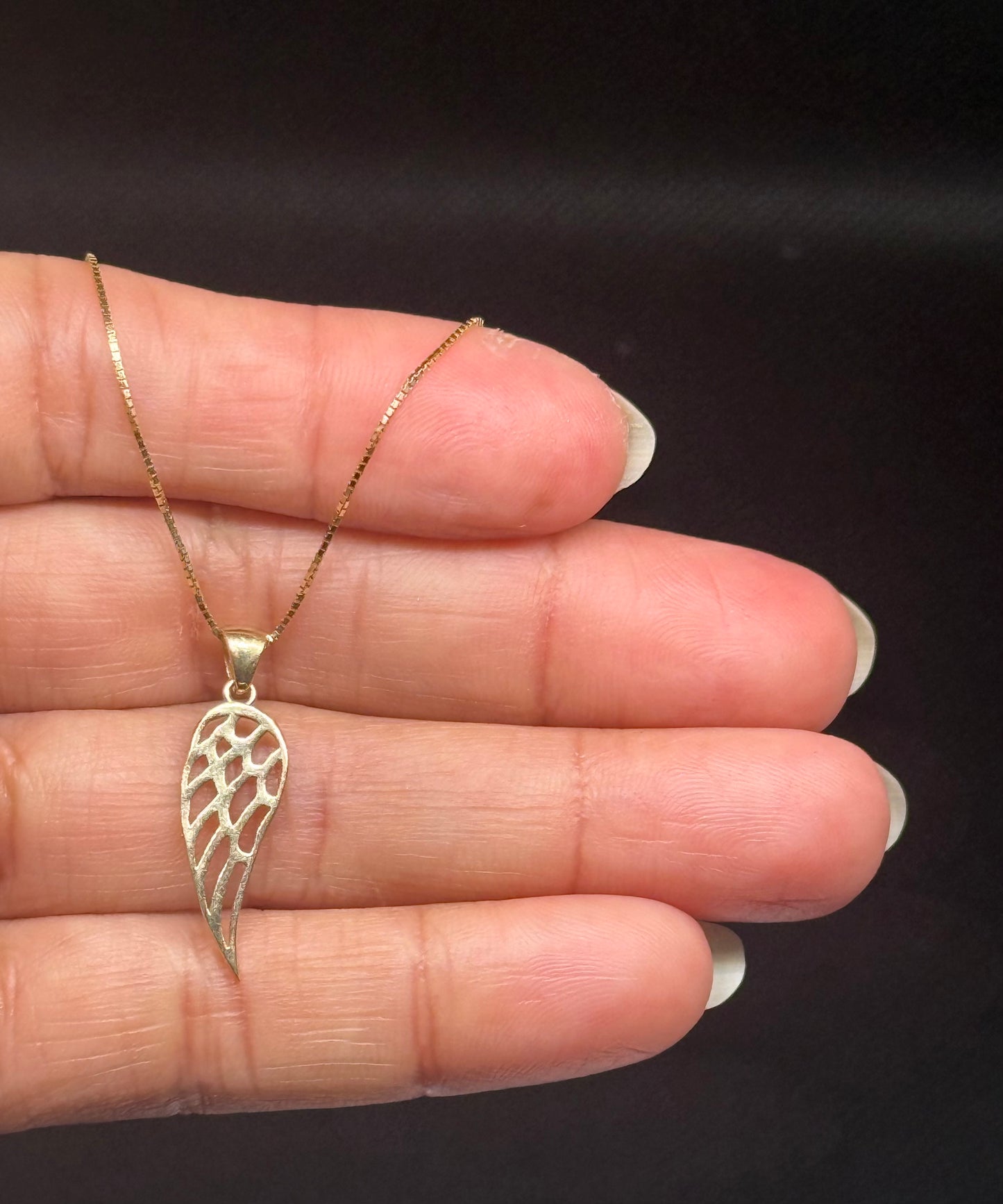 14K Gold Angel Wing Necklace