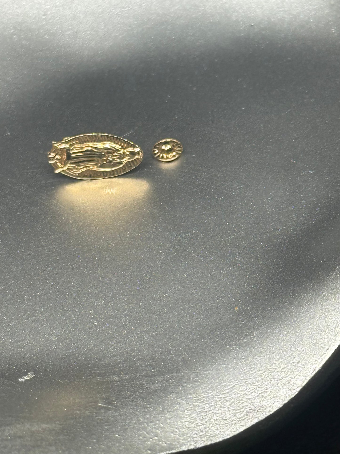 14K Gold Virgen de Guadalupe Stud Earrings