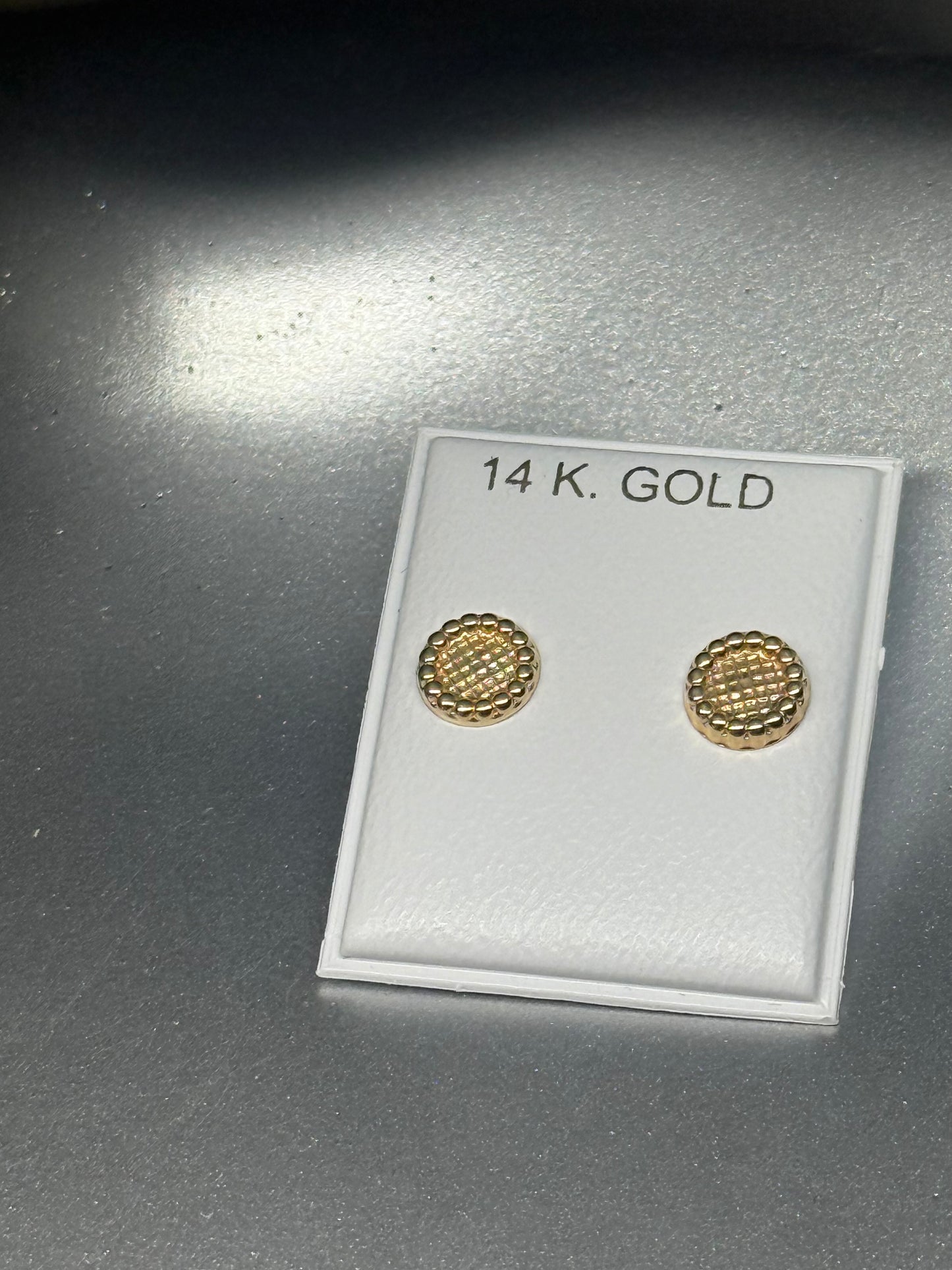 14K Gold Beaded Circle Studs – Shine in Every Detail