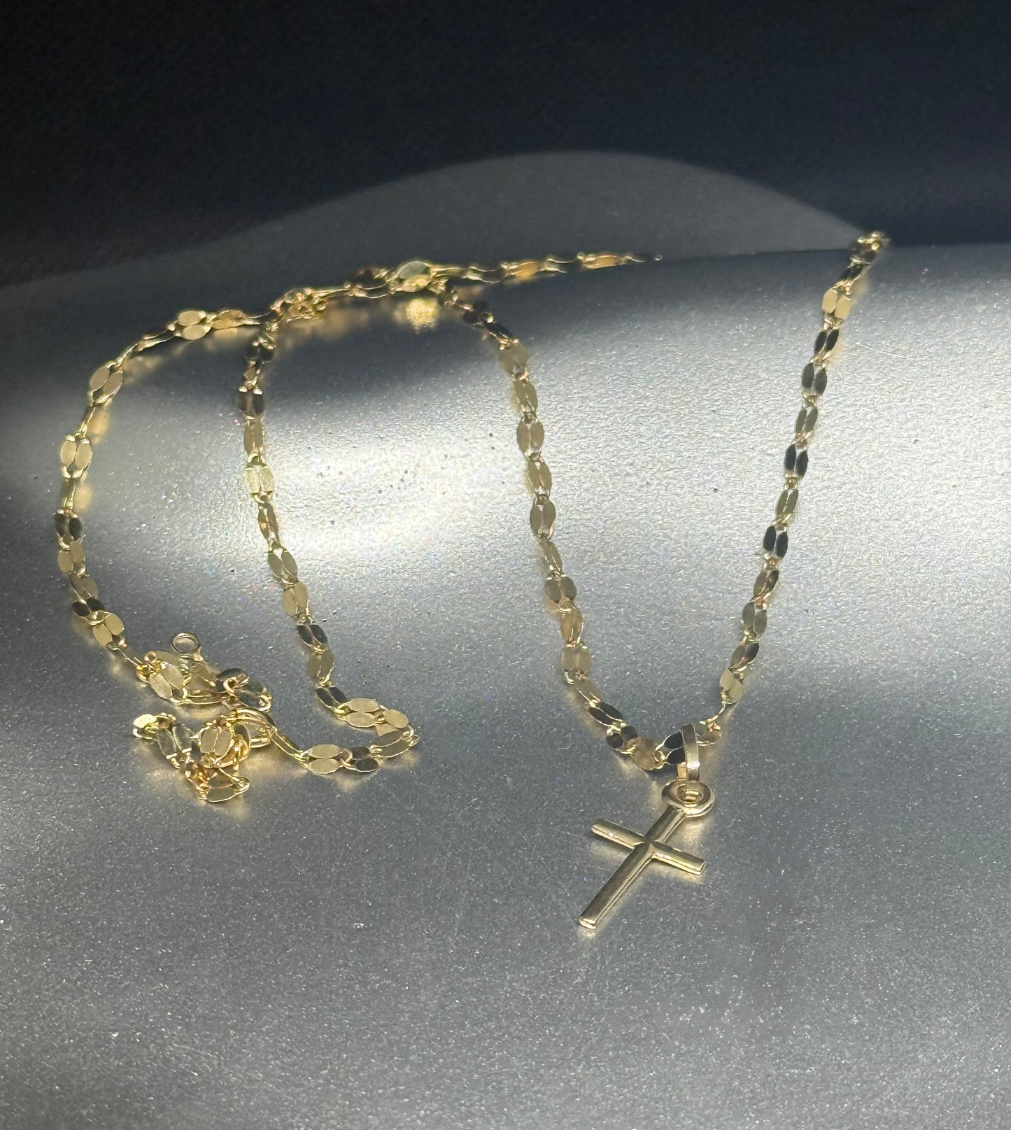 14K Gold Mini Cross Pendant Necklace