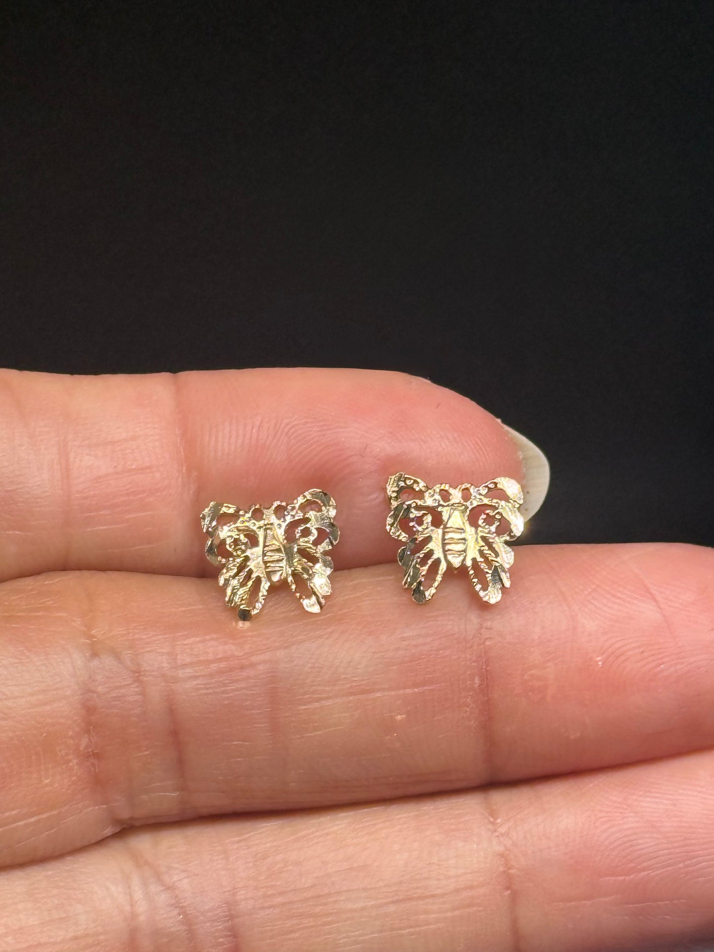 14K Butterfly Studs — “New Beginnings”