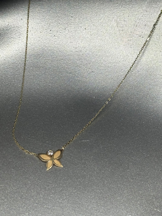 14K Gold Butterfly Necklace – “Light Wings”