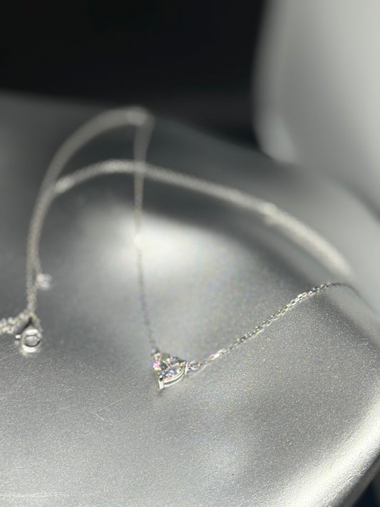 Moissanite Heart Pendant in 925 Silver