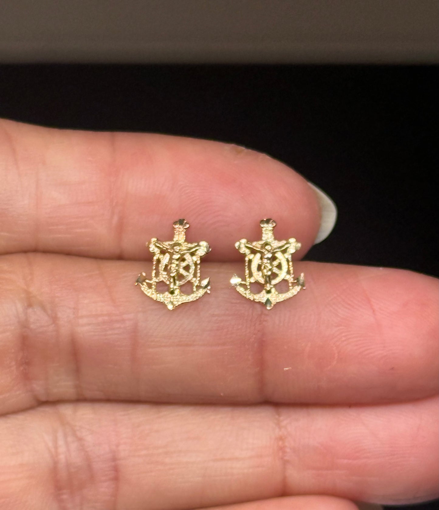 14K Mini Anchor Earrings – Strength & Serenity in Gold