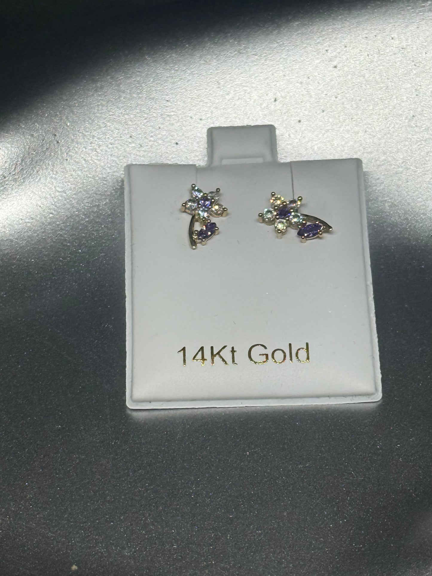 Lavender Bloom 14K Gold Earrings