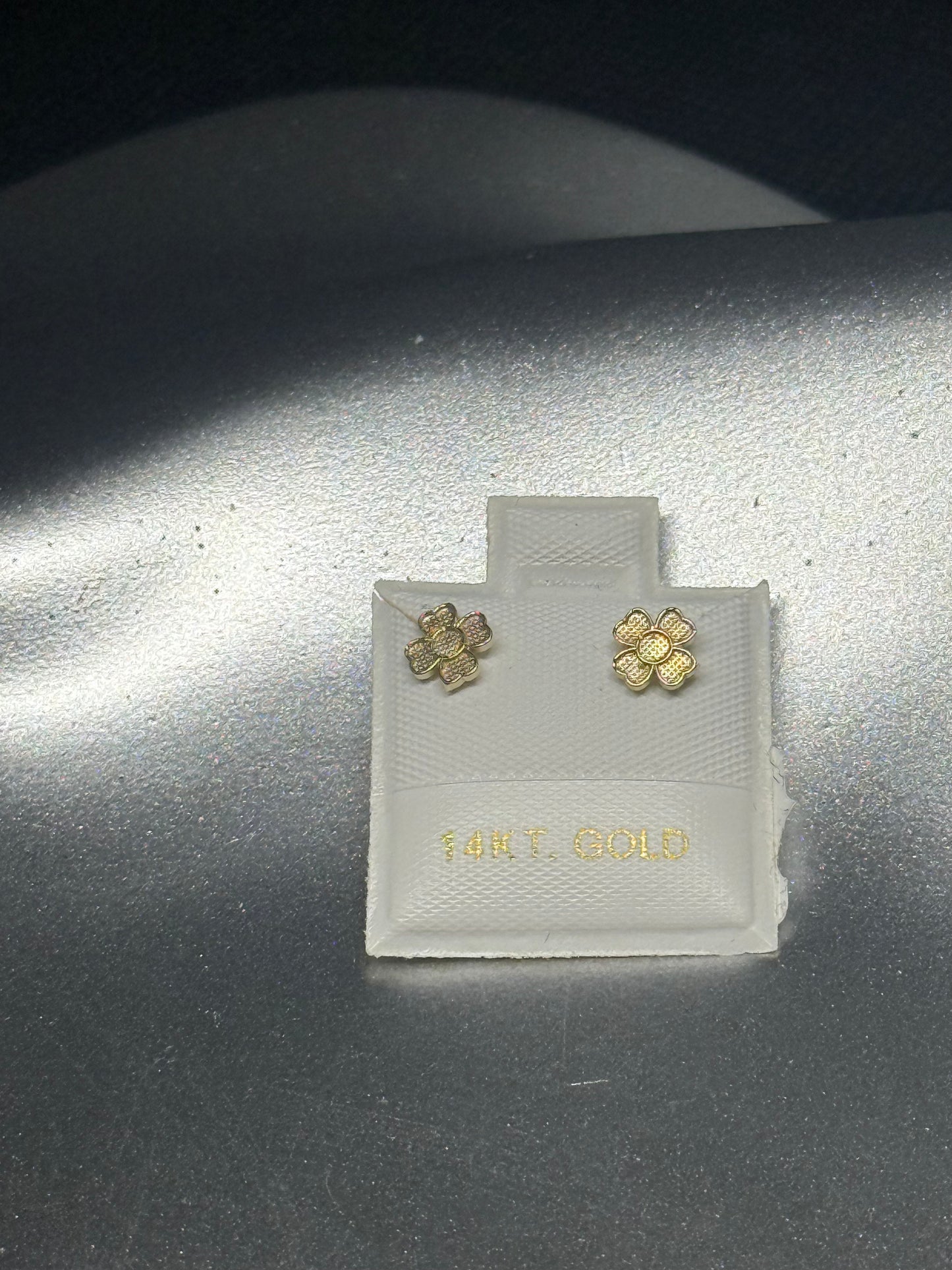 14K Gold Lucky Clover Studs