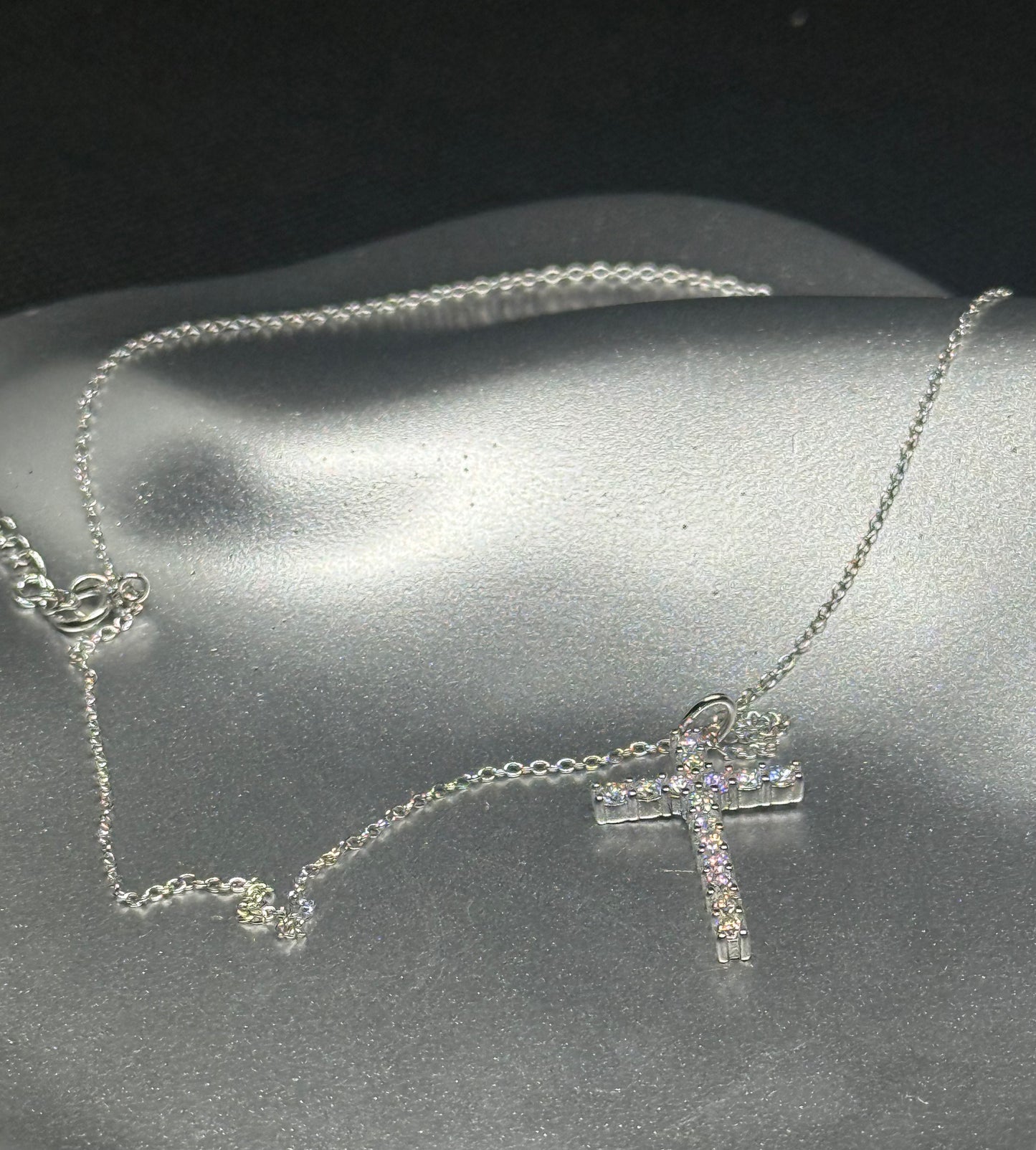 Moissanite Cross Pendant in 925 Silver