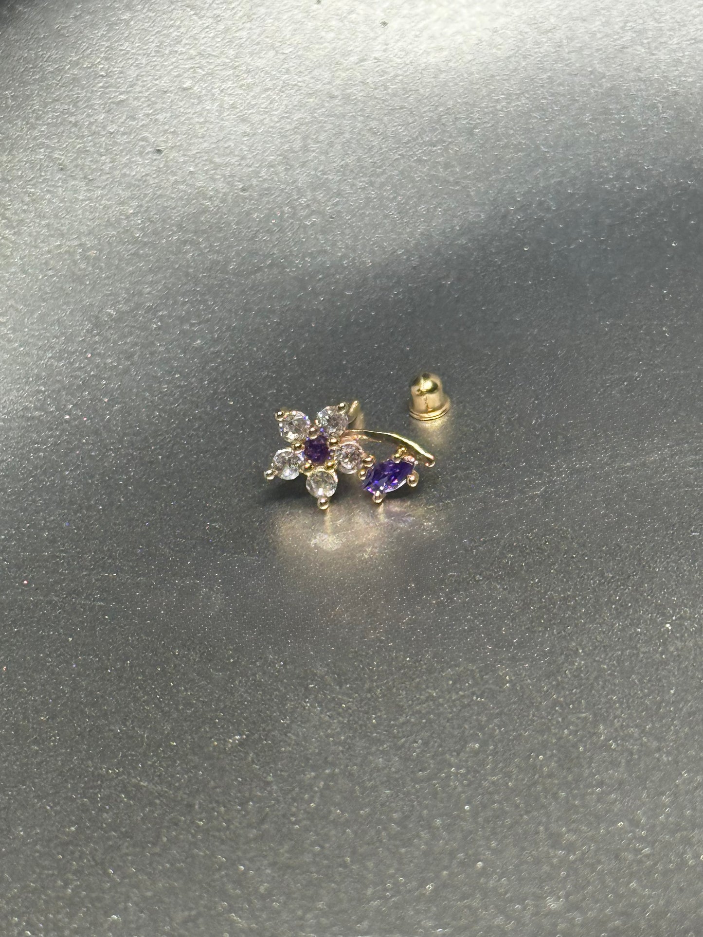 Lavender Bloom 14K Gold Earrings