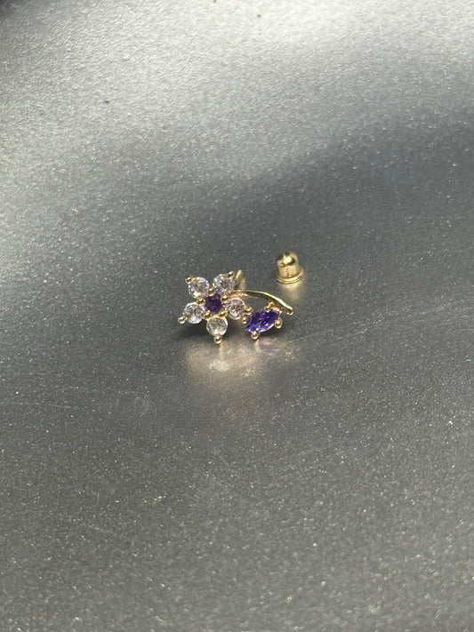Lavender Bloom 14K Gold Earrings