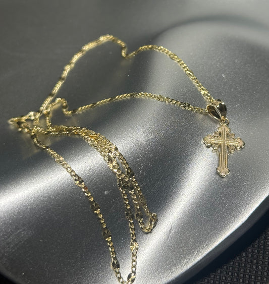 14K Gold Classic Cross Necklace