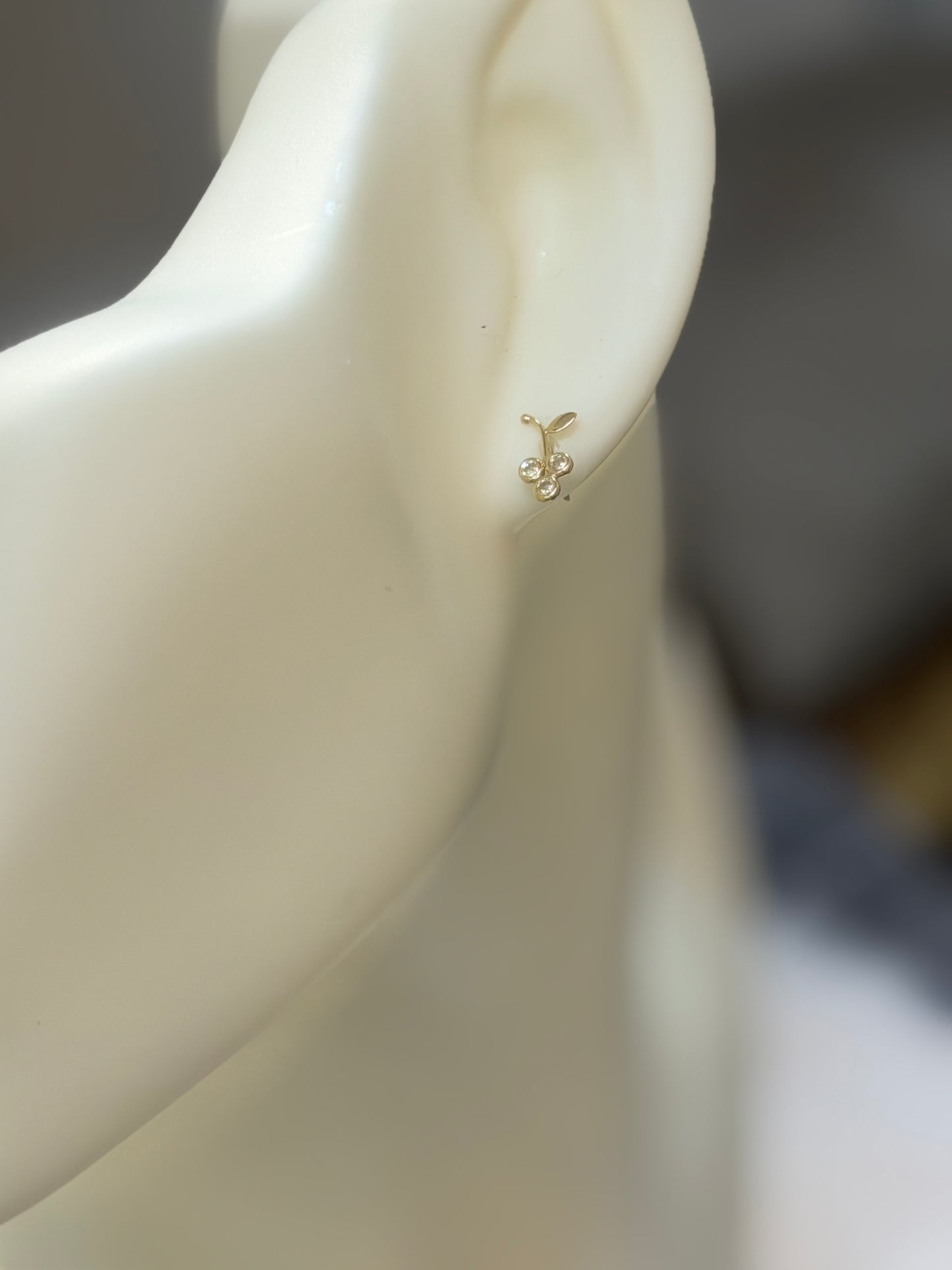 14K Gold Cherry Stud Earrings