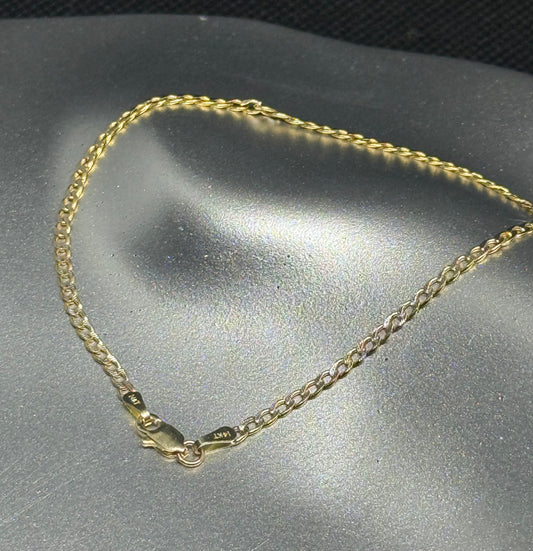 14K Gold Thin Cuban Bracelet