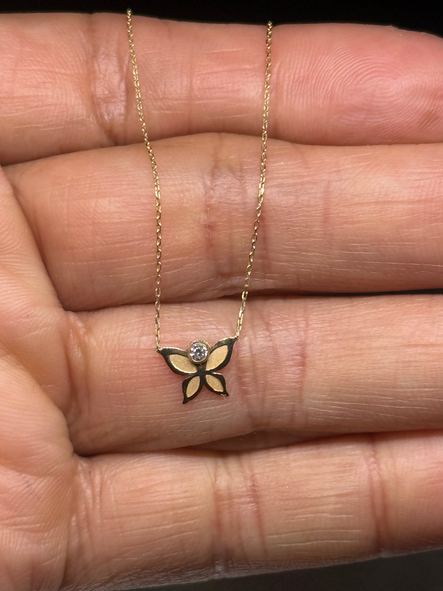 14K Gold Butterfly Necklace – “Light Wings”