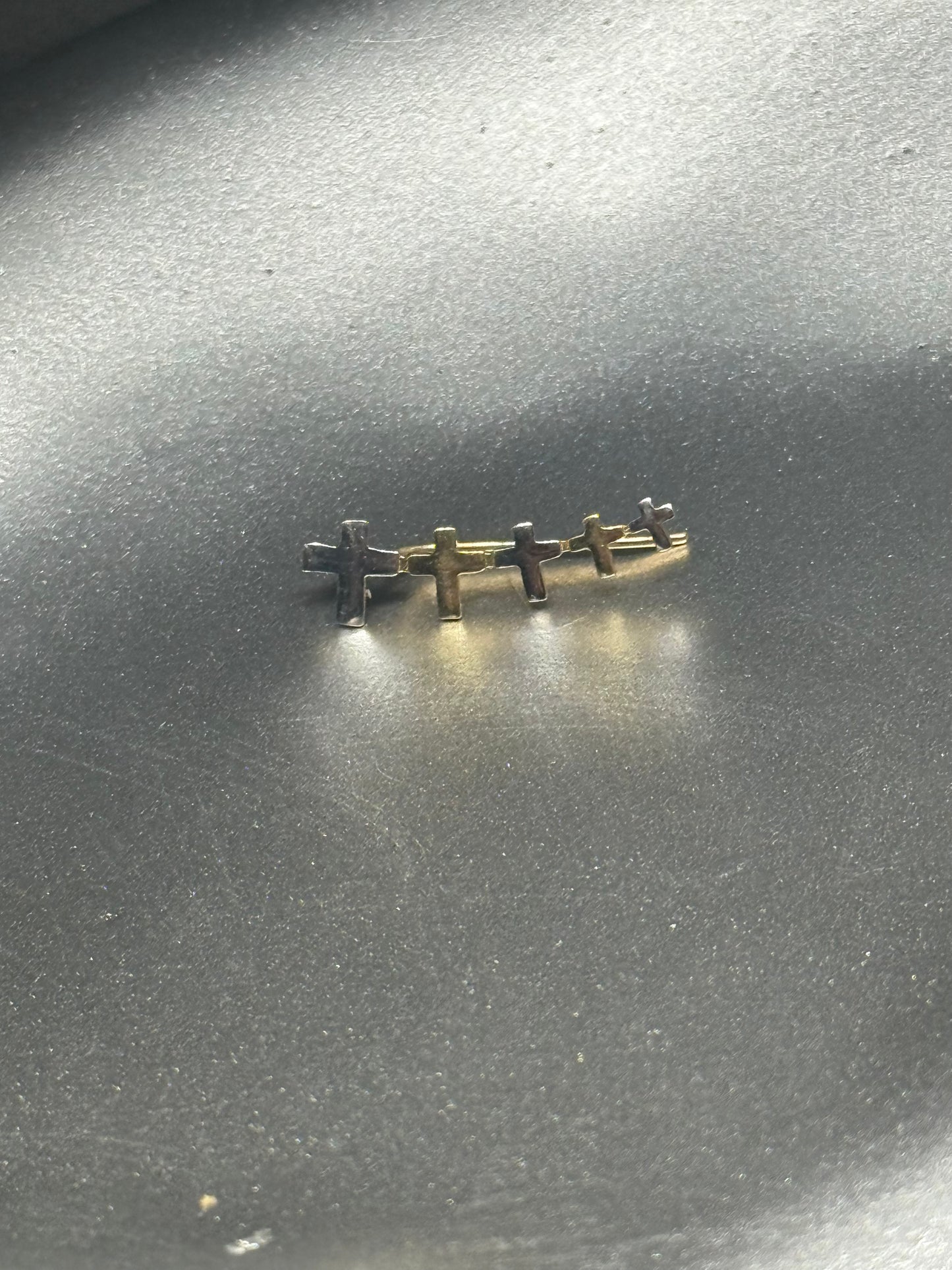 14K Gold & White Gold Cross Climber Earrings