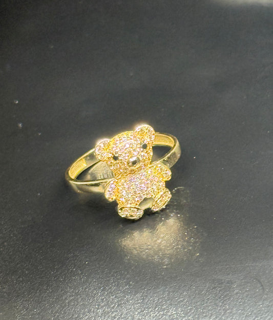 14K Gold Teddy Bear Ring