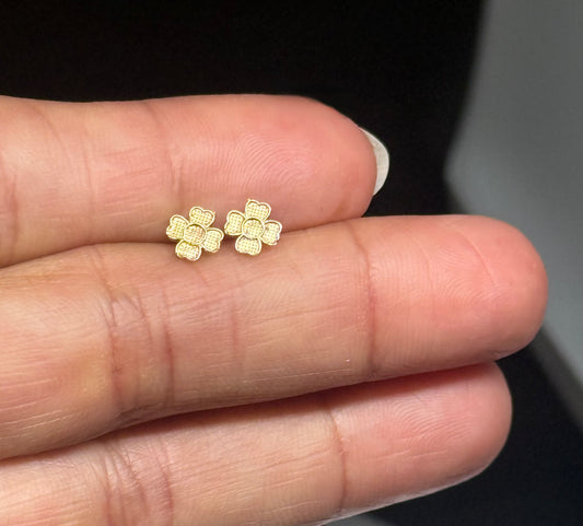 14K Gold Lucky Clover Studs