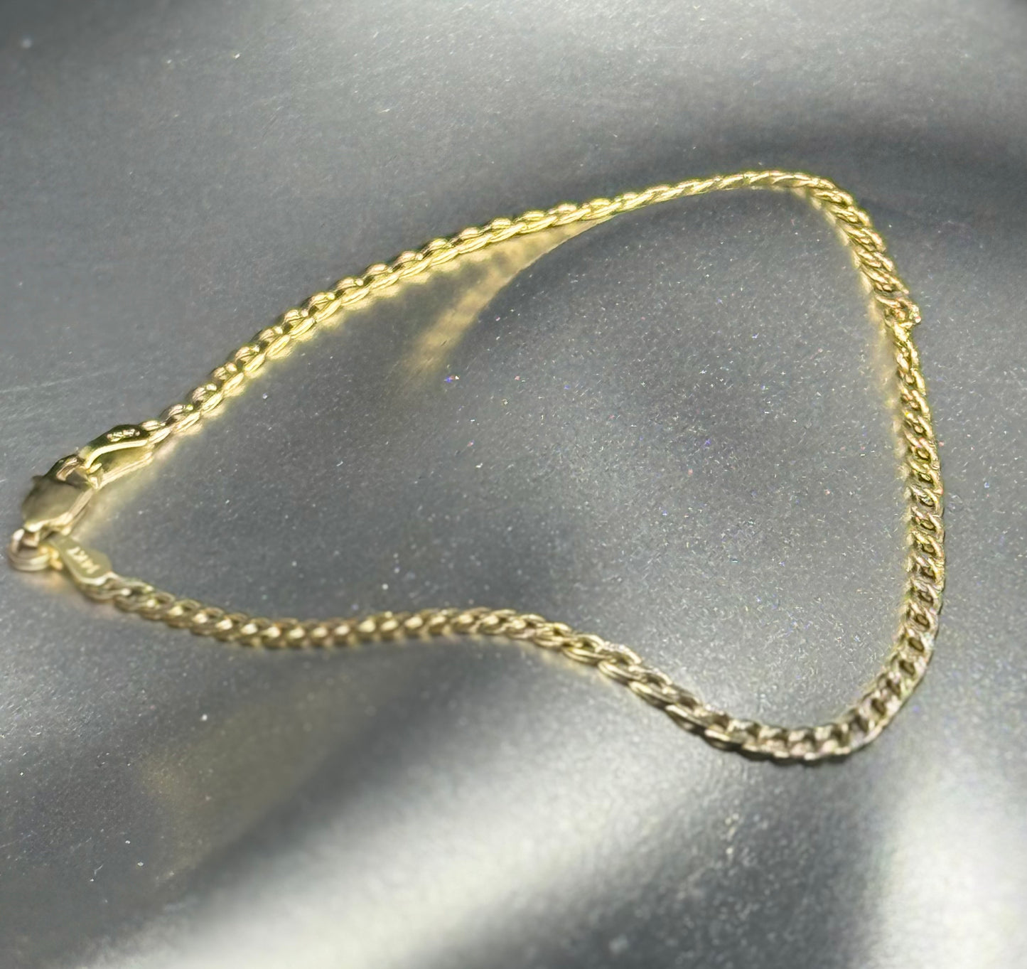 14K Gold Thin Cuban Bracelet