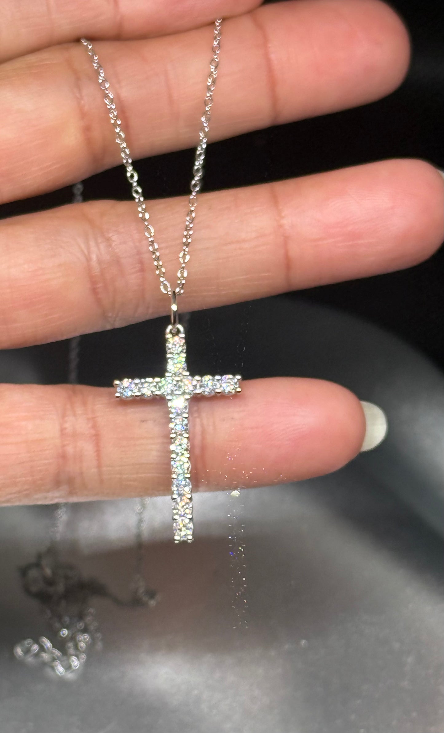 Moissanite Cross Pendant in 925 Silver