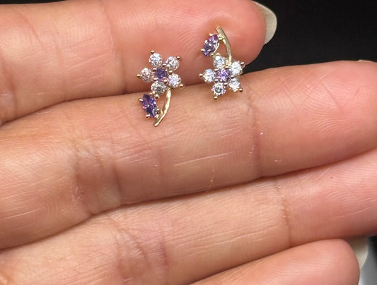 Lavender Bloom 14K Gold Earrings