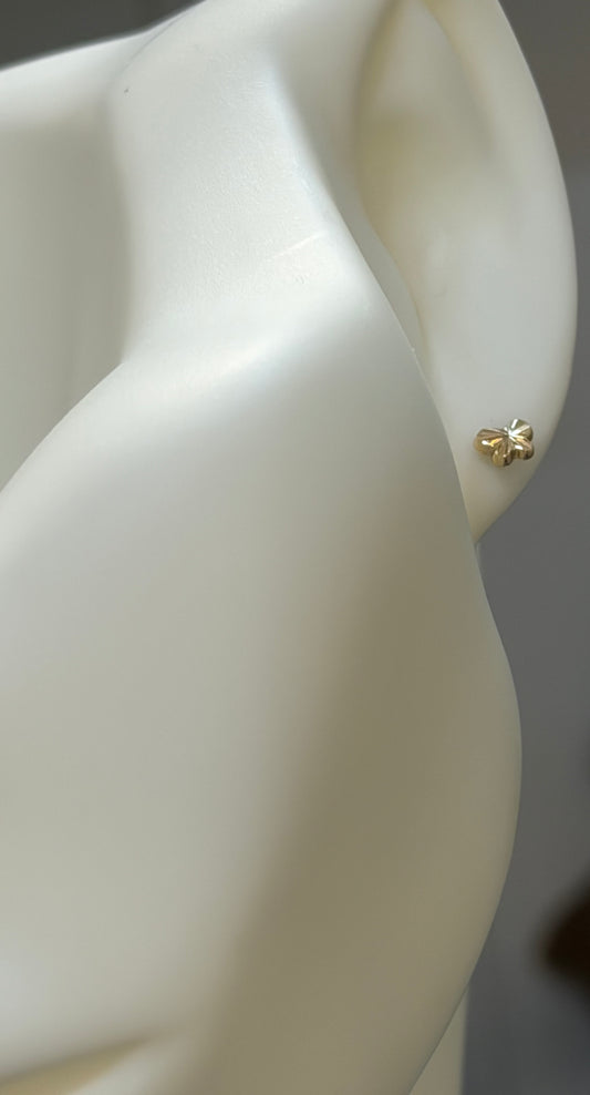 14K Gold Four-Leaf Clover Stud Earrings
