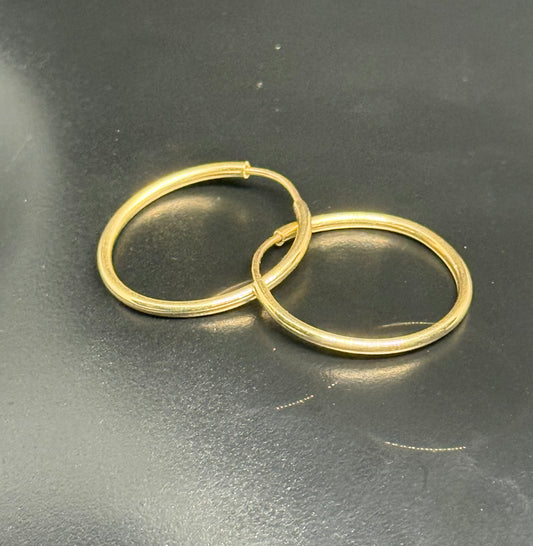 14K Classic Gold Hoop Earrings