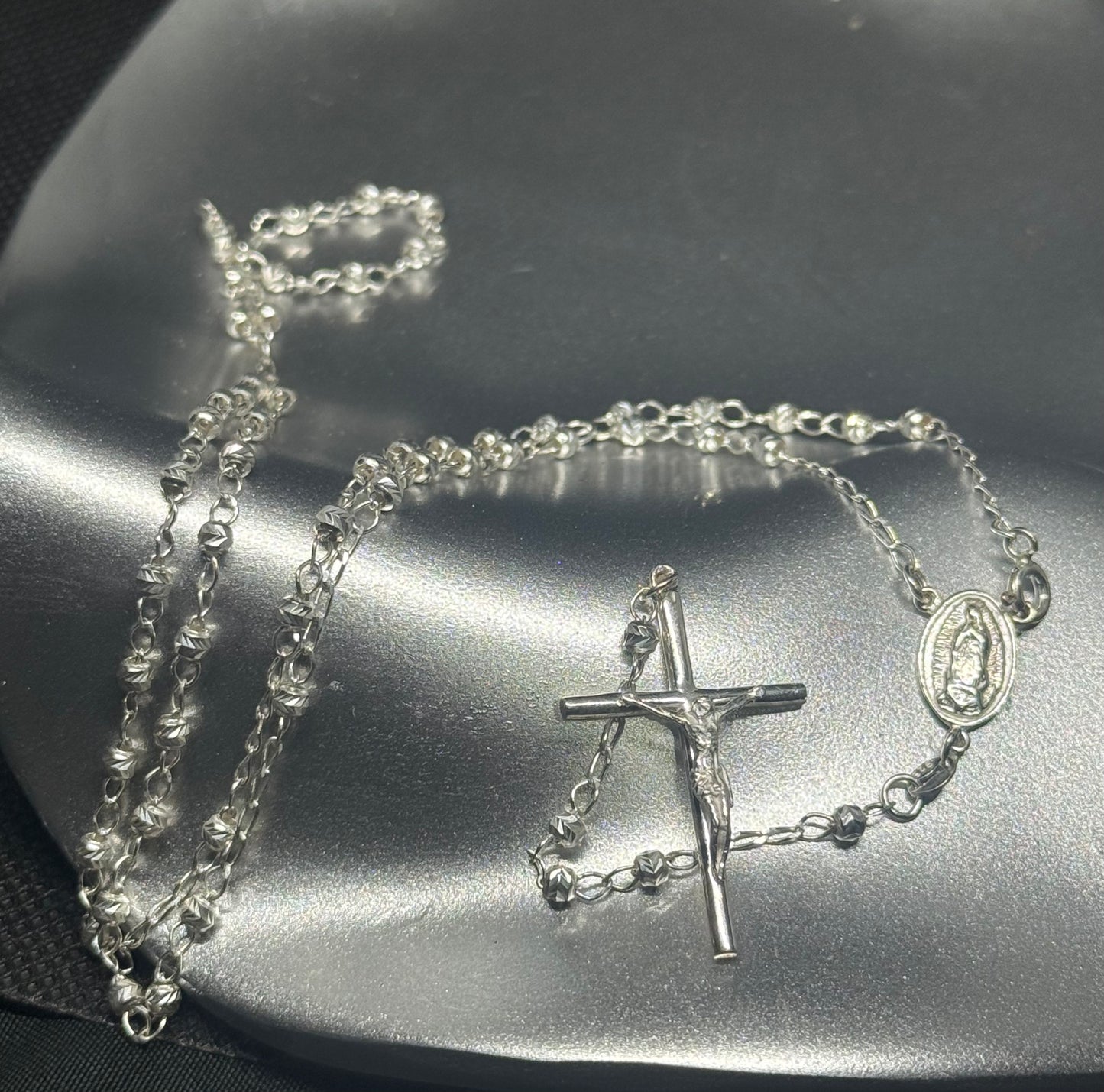 .925 Silver Rosary Necklace