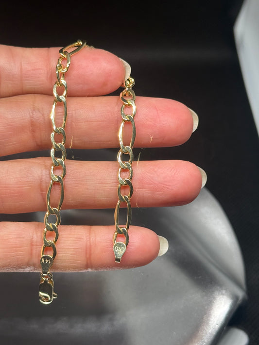 14K Gold Figaro Bracelet