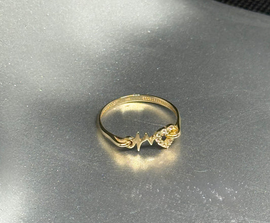 14K Heartbeat Promise Ring