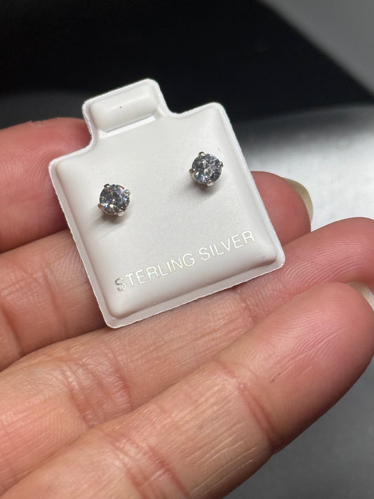 Sterling Silver Classic CZ Stud Earrings