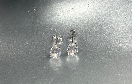 Sterling Silver Classic CZ Stud Earrings