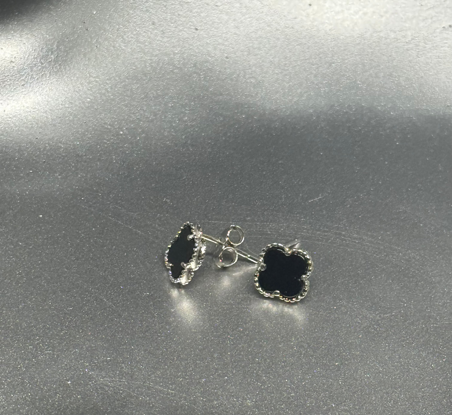 Silver Lucky Clover Stud Earrings
